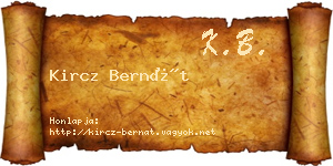 Kircz Bernát névjegykártya